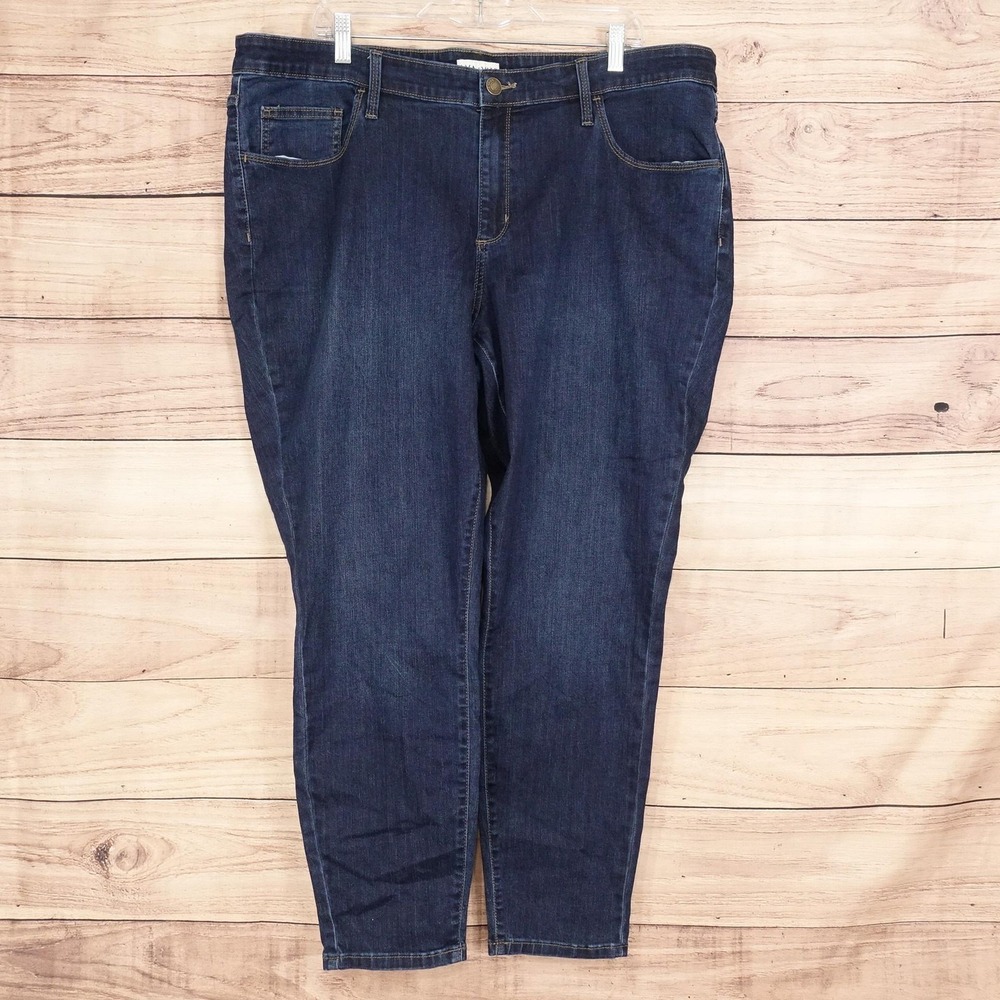 Ava & Viv Skinny Jeans Womens 22W Blue Dark Wash Stretch 41x27 Denim 5 Pocket
